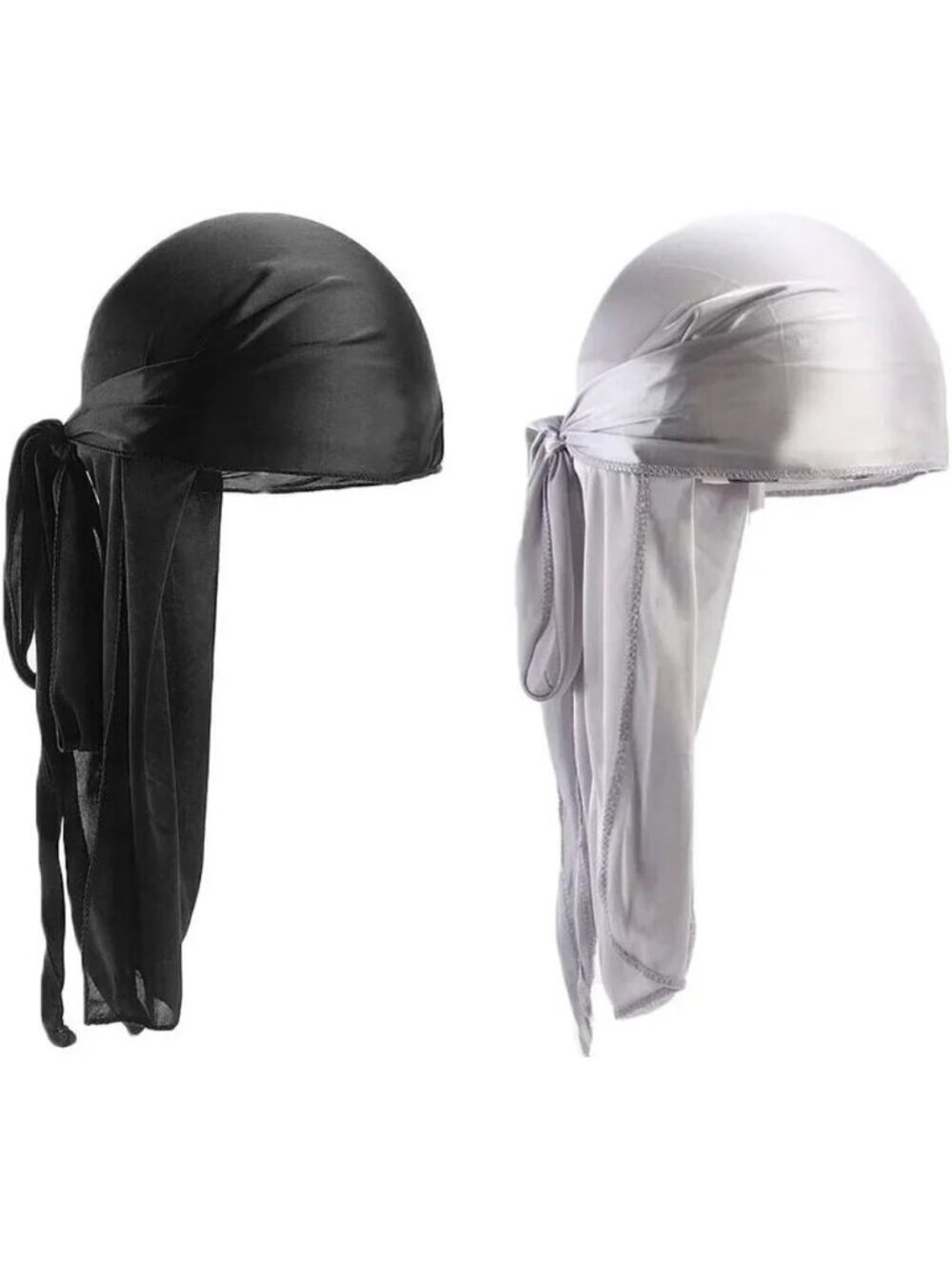 ❤️2 PCS Silk Durags, Durag Long Tail Doo Rags 360 Wave Cap Bandana Hat Durag Cap